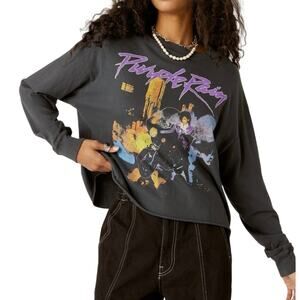 DAYDREAMER Prince Purple Rain Cropped Long Sleeve Tee Size Medium New w/o Tag